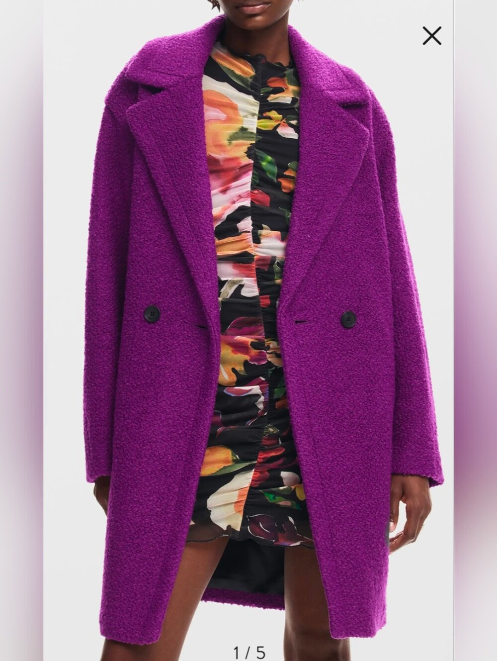 Desigual Vibrant Purple Coat